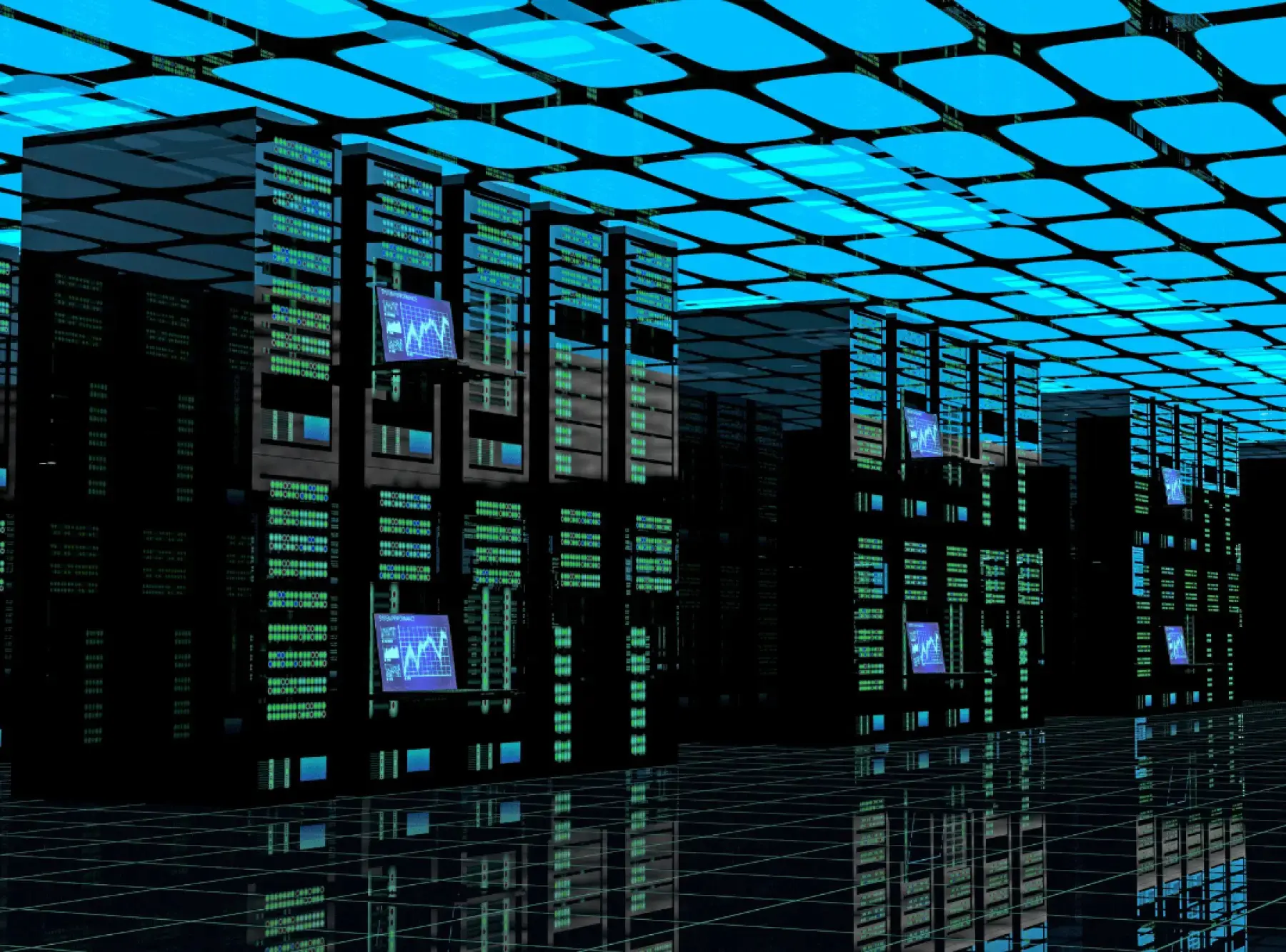 Data centre servers in UK facility requiring specialist cleaning services