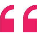 Bold pink quote symbols